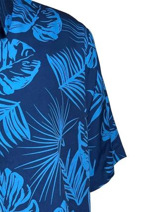 Рубашка гавайка принт цветы пальмы листья4 фото