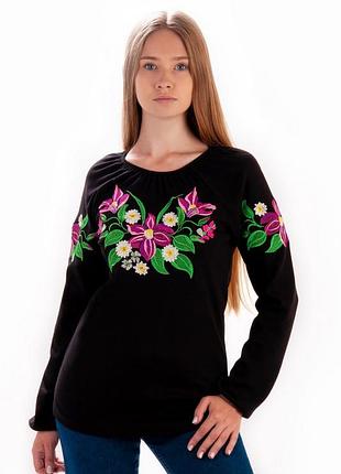 Вишиванка, вишита сорочка з довгим рукавом для дівчинки, вышиванка, вышитая блузка для девочки