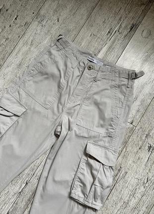 Bershka широкие серые карго брюки с карманами cargo5 фото
