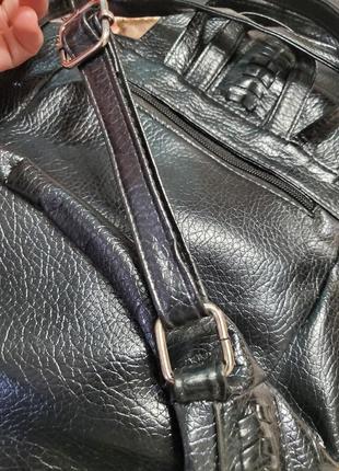 Рюкзак черный искусственная кожа5 фото