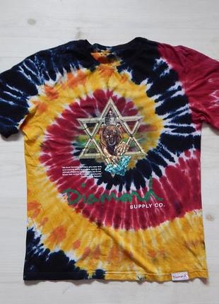 Футболка vintage y2k diamond supply reggae tie dye rap tee