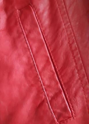 Стильная красная косуха,куртка.4 фото