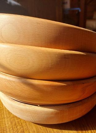 Тарілка дерев'яна для харчових продуктів.3 фото