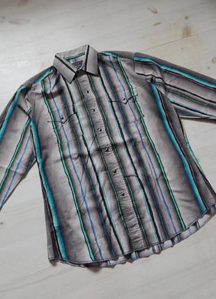 Ковбойская рубашка vintage panhandle slim western made in usa shirt