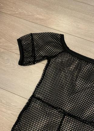 Комбинезон шорты прозрачный в сетку, сеточка, ромпер,6 фото