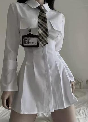 Платье рубашка с галстуком в стиле лоза