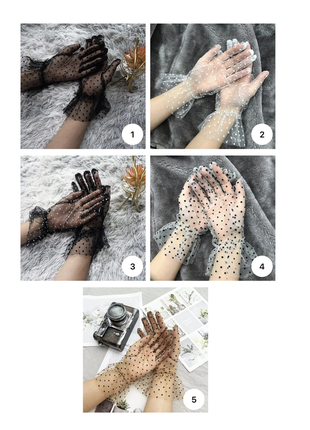 Прозорі рукавички в горошок (5 варіантів)1 фото