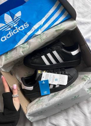 Кроссовки adidas superstar black9 фото