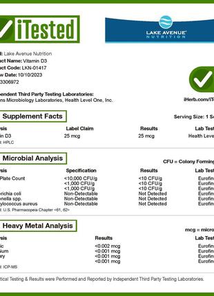 Lake avenue nutrition витамин d3 25 мкг 1000 мо 360 капсул д3 холекальциферол натуральный lkn-014176 фото