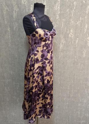 Сукня, сарафан, плаття міді шовкове 100% натуральний шовк ,з квітковим принтом, люкс якість, бренд l.k.bennett, легке ,літне.6 фото