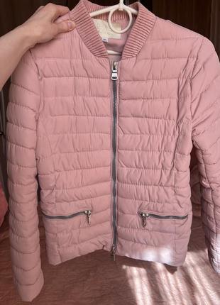 Куртка демисезонная стёганая женская розовая5 фото
