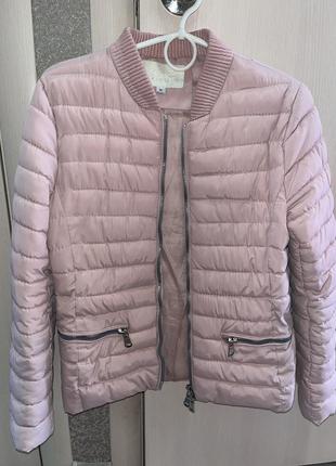 Куртка демисезонная стёганая женская розовая3 фото