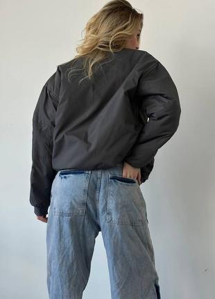 Базовий жіночий бомбер оверсайз 💕 жіночий молочний бомбер 💕 стильний бомбер з підкладкою 💕 куртка на весну6 фото