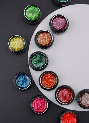 Гель із квітами з фольги designer foil flower gel 5 мл, fg123 фото