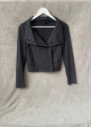 Куртка, косуха под замш, черная, xs/s4 фото