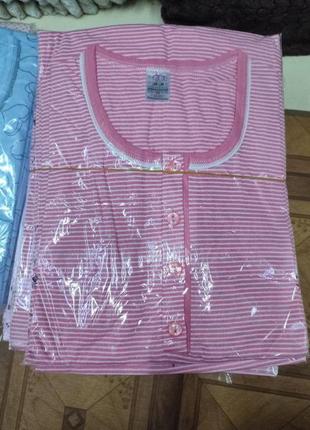 Хлопковая натуральная большая батал туника/ночная рубашка ночнушка 50-569 фото