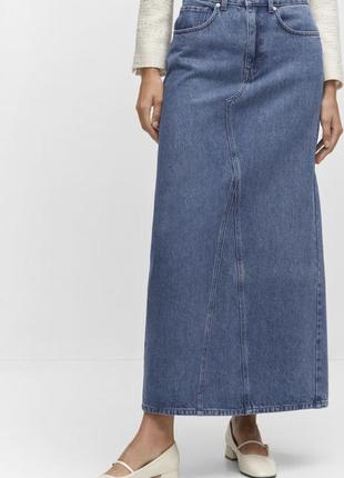 Джинсовая юбка макси миди mango джинсовая юбка максы мыды2 фото