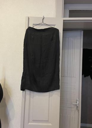 H&m черная шелковая юбка размер м3 фото