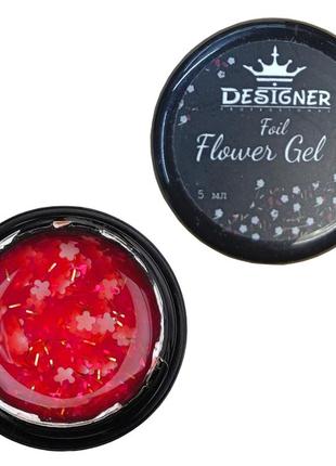 Гель із квітами з фольги designer foil flower gel 5 мл, fg07