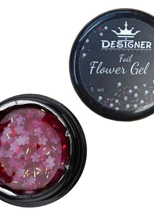 Гель із квітами з фольги designer foil flower gel 5 мл, fg06