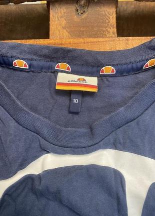 Женский хлопковый топ с принтом ellesse (эллис мрр оригинал сине-белый)7 фото