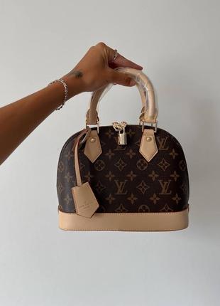 Женская сумка в стиле louis vuitton speedy alma beige/brown.2 фото