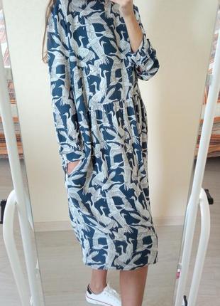 Платье миди вискоза с аистами3 фото