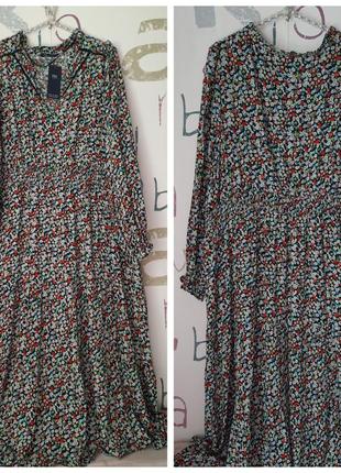 Новое платье миди в принт вискоза m&amp;s one size2 фото