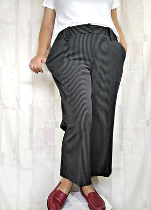Широкі штани з якісної тканини в смужку1 фото