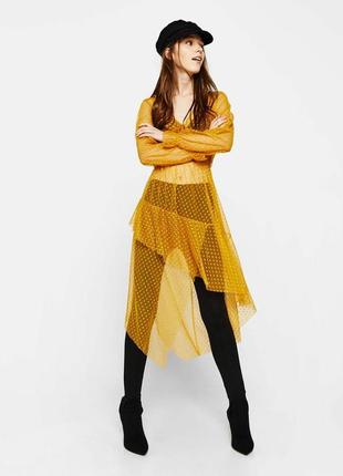 Актуальна сукня сітка в горох від bershka