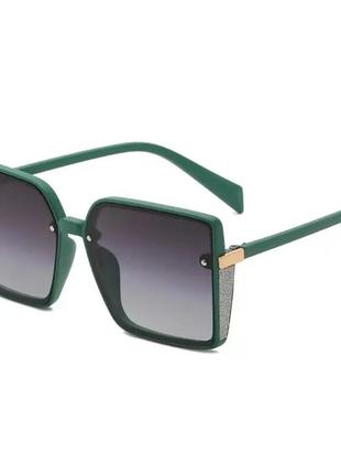 Окуляри очки uv400 крупні чорні зелені темні стильні модні нові2 фото
