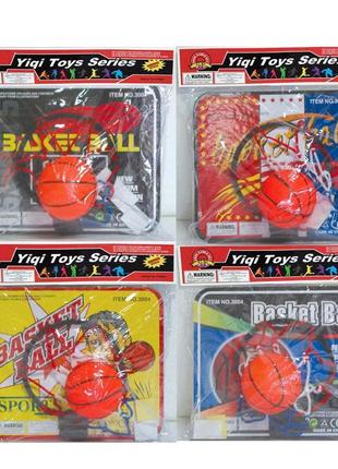 Баскетбольний набір арт. 3004 з м'ячиком, 4 види в пакеті, 30 см tzp174
