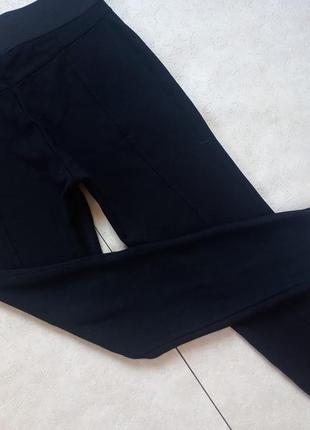 Брендовые черные замшевые леггинсы штаны скинни c высокой талией esprit, 12 размер.3 фото