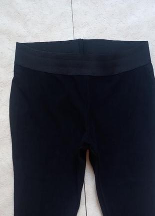 Брендовые черные замшевые леггинсы штаны скинни c высокой талией esprit, 12 размер.4 фото