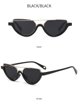 Окуляри очки стильні окуляри котяче око трендові чорні нові uv4004 фото