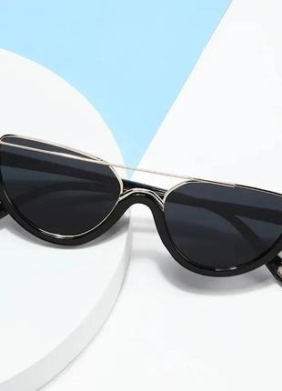 Окуляри очки стильні окуляри котяче око трендові чорні нові uv4002 фото