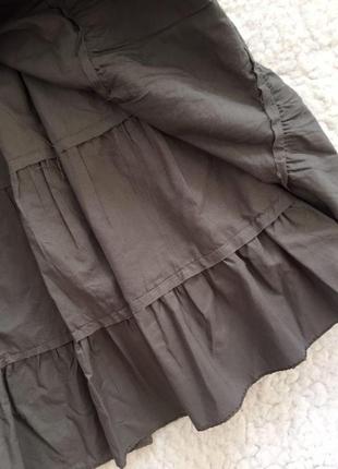 Длинная ярусная юбка цвета хаки grunge goblincore firycore y2k5 фото