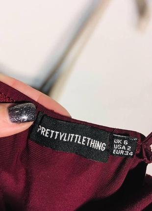 Платье винного цвета prettylittlething4 фото