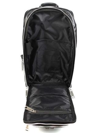 Чоловічий рюкзак слінг на одне плече tarwa ga-0910-4lx чорна наппа8 фото