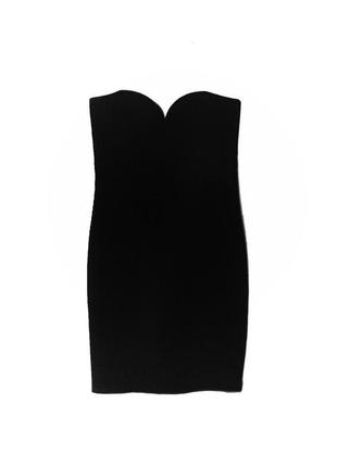 Новое чёрное платье бюстье в рубчик h&m