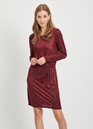 Новое блестящее бордовое женское платье vila