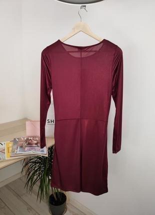 Новое блестящее бордовое женское платье vila8 фото