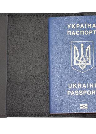 Обложка для паспорта vdar из натуральной черной матовой кожи к2 фото