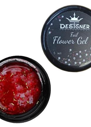 Гель с цветами из фольги designer foil flower gel 5 мл, fg021 фото