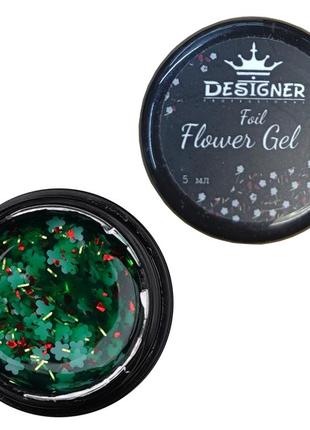 Гель з квітами із фольги designer foil flower gel 5 мл, fg04