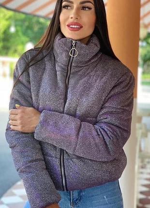 Куртка женская блеск в расцветках3 фото