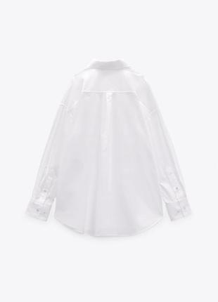 Zara біла сорочка з попліну оверсайз xs6 фото