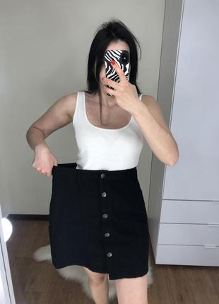 Базовая черная джинсовая юбка юбка4 фото
