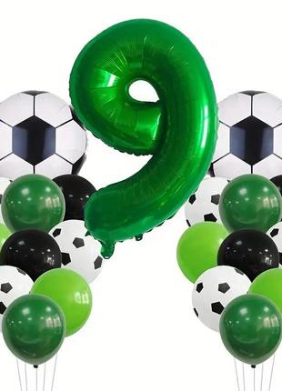 Набір повітряних куль, для хлопчика, на 7 років, "футбол", 21 шт.