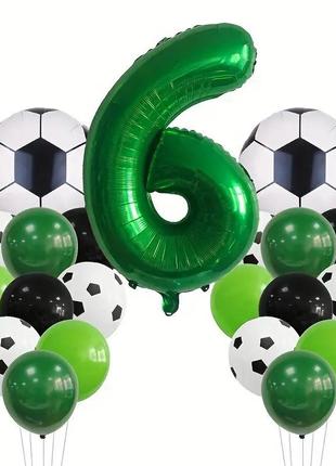 Набір повітряних куль, для хлопчика, на 7 років, "футбол", 21 шт.